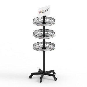 Free Standing Commercial 3-tier Wire Wine Bottle Display Rack Creative