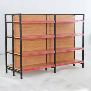 Stylish 4-Layers Floor Brown Wood Flat Package Display Rack For Shop