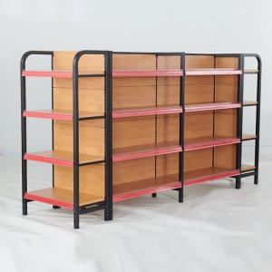 I-Stylish 4-Layers Floor Brown Wood Flat Package Display Rack For Shop