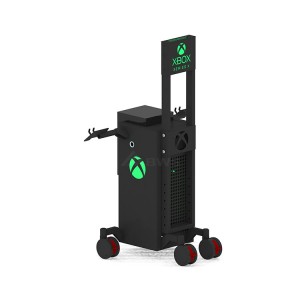 Hyödyllinen liikkuva metallinen Xbox-näyttöteline, jonka korkeus on säädettävä