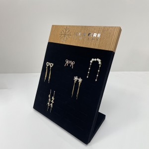 Sort fløjl øreringe Display Holder Bordplade smykker Display For Store