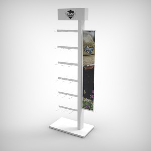 Custom Floor Standing 6 Arms Metal Display Rack For Manicas And Gloves