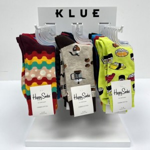 Countertop Houten Retail Sock Display Stand Mei 3 Pegs Foar Merchandising
