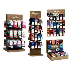2 cách bán lẻ Happy Socks Giá trưng bày Móc và kệ treo kim loại