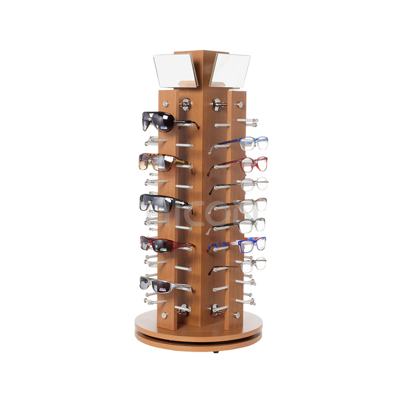 Rack de exposição giratório de óculos de sol da bancada de madeira da loja de óculos para venda Imagem em destaque