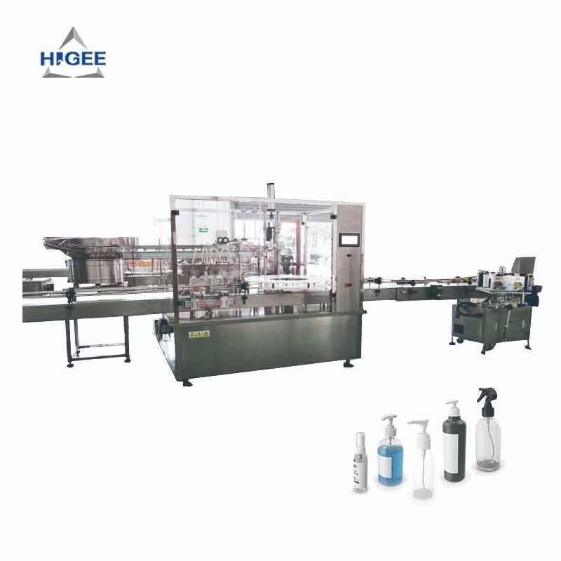 Automatic Bottle Filling Capping and Sticker Labeling Machine 
