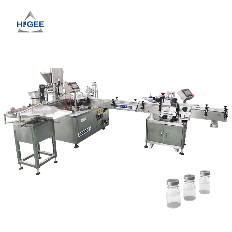 Automatic Glass Vial Powder Filling Capping Labeling Line
