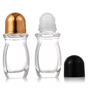 big volume 30ml 50ml oval glass roll on bottle with cap