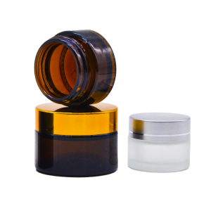 Amber Color Glass Face Cream Jar With Cap