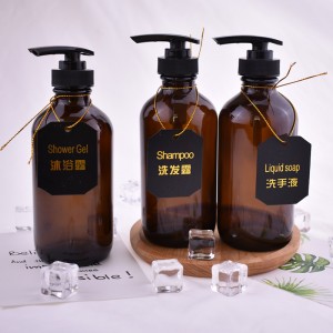 8OZ 16OZ Amber Glass Hand Liquid Soap Dispenser Pump Bottle