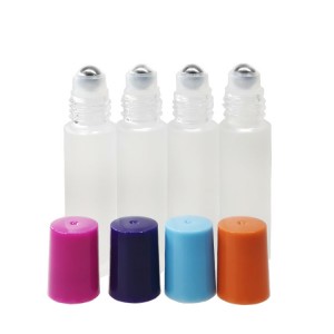 10ML Frosted Roller Glass Bottle With Custom Colourful Cap