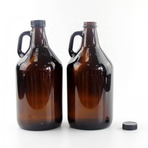 1 Gallon 3 Liter Empty Giant California Amber Glass Liquor Beer Wine Bottle