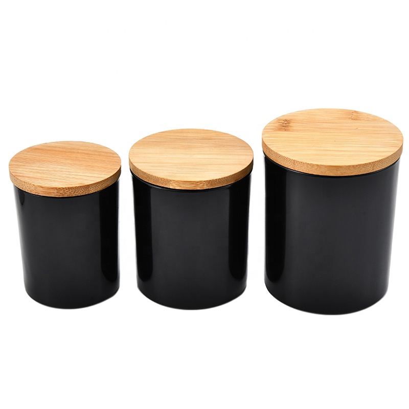 10oz matte black candle jar glass candle holder with lids and gift box Featured Image