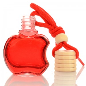 5ml 10ml manufacturers round apple shape car diffuser perfume bottle with wooden cap
