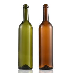 Dark Green 750ml Glass Red Wine Bottle