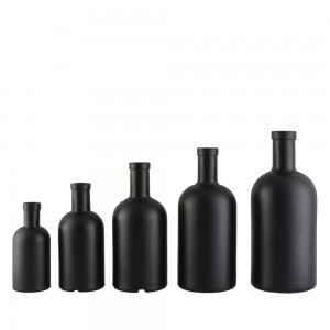 Factory best selling Glass Bottle Shapes  750ml Matte Black Glass Gin vodka Whisky bottle – Highend