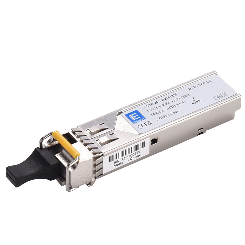 1000BASE-BX SFP 1490nm-TX 1310nm-RX 40km Modulo Hi-Optel HWTR-24-243278133F Immagine in primo piano