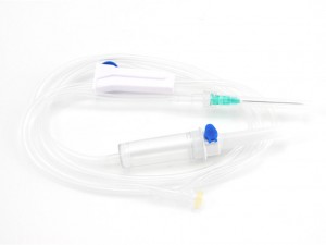 Set de infusión IV con tubo de látex, sitio Y