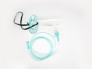 Medikal nga Single Use Nebulizer Kits nga adunay Aerosol Mask Nebulizer nga adunay piraso sa baba