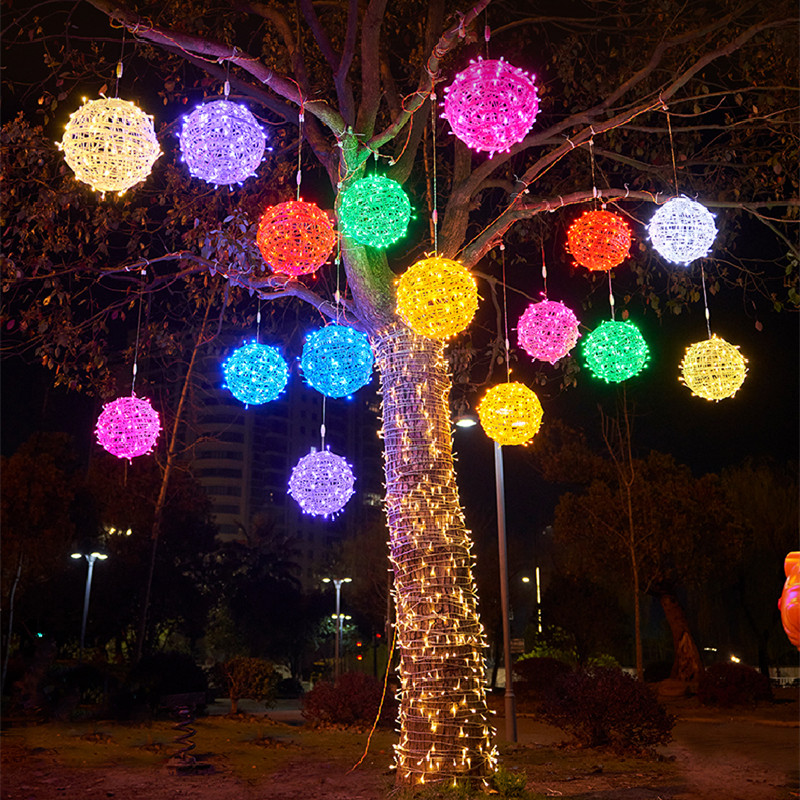 HITECDAD Decoración al aire libre Lámpara de paisaje Bola de luz grande para celebración navideña