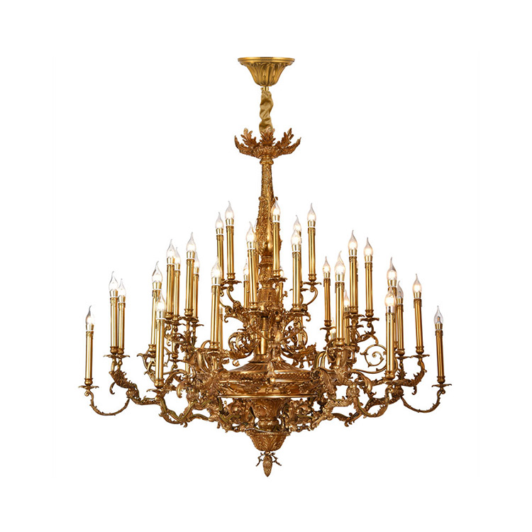 HITECDAD Vineyard Tail E14 ki ap dirije anpoul an kwiv chandelye Luxury Palè Gwoup Limyè dekoratif