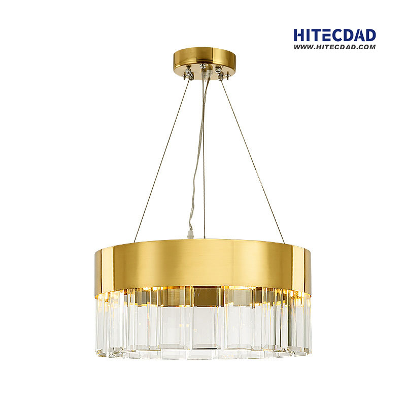 Svetloba Luksuzna enostavna dvoslojna viseča svetilka iz kristalnih blokov v nordijskem slogu