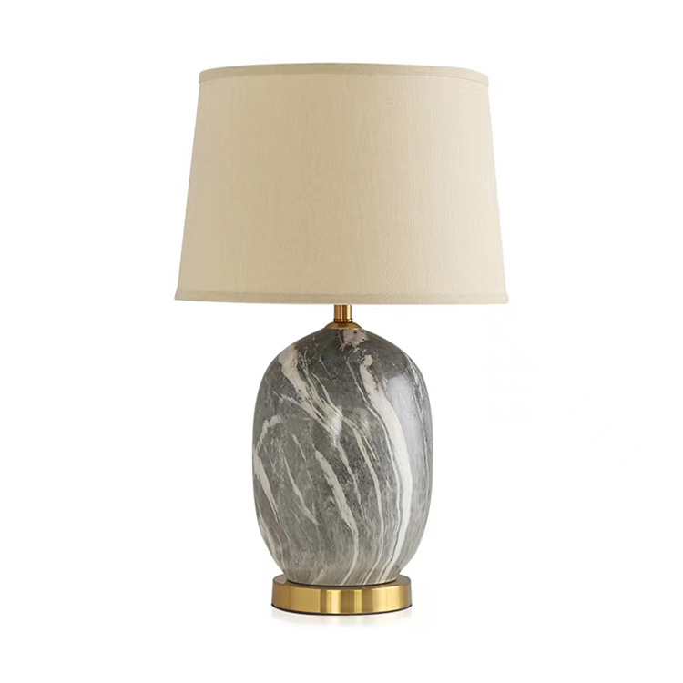 Настолна лампа HITECDAD Американски селски плат Керамичен бял абажур Настолна лампа Настолна лампа за всекидневна