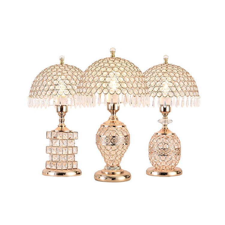 HITECDAD Lámparas de mesa de decoración de cristal de arte de dormitorio tradicional