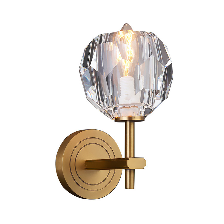 HITECDAD Moderni messinkikristallipalloseinään kiinnitettävä lamppu