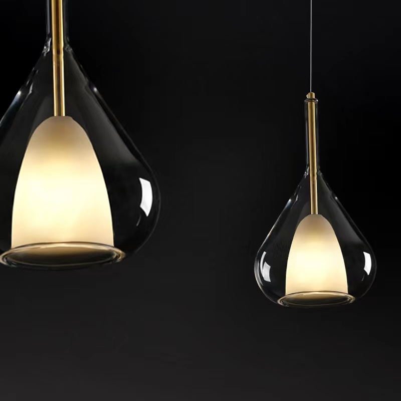 Tapse binnenshuise glas hanglamp LED E27 hanglamp vir huisbeligting