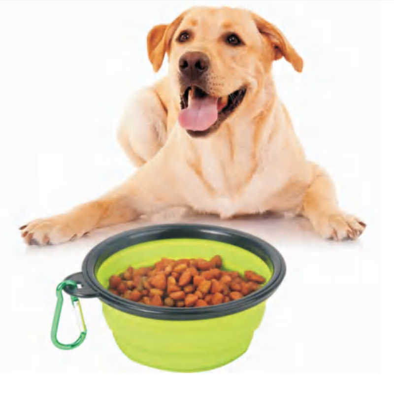 Prijenosna silikonska zdjela za kućne ljubimce, silikonska sklopiva sublimacijska zdjela za pse za sporo hranjenje, bijela neklizajuća sklopiva zdjela za pse s kopčom Istaknuta slika