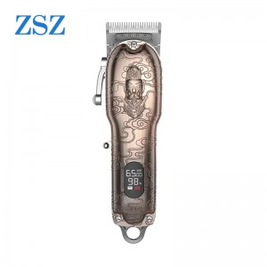 JM106 440c Tsamba Lachitsulo Lopanda Zitsulo zisanu ndi chimodzi Limit Combs Hair Cutter LED Display Zinc Die Casting Hair Clipper