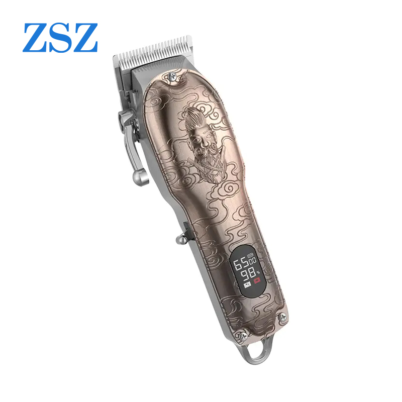 JM106 440c rustfritt stål blad seks grensekammer hårklipper LED-skjerm Sink-støping hårklipper