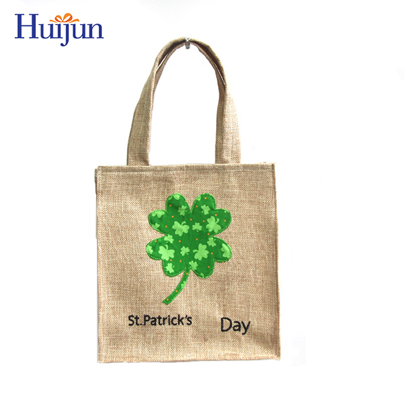 St Patrick's Day Shamrock Clover Tote Bag Lucky Gift Bag Utvald bild