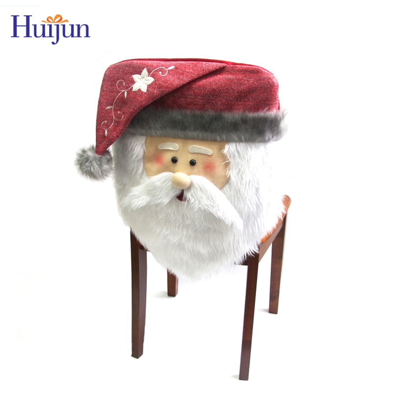 공장 눈사람 산타 클로스 순록 크리스마스 의자 뒤 표지 의자 크리스마스 커버 식사 휴일 파티 축제 주방