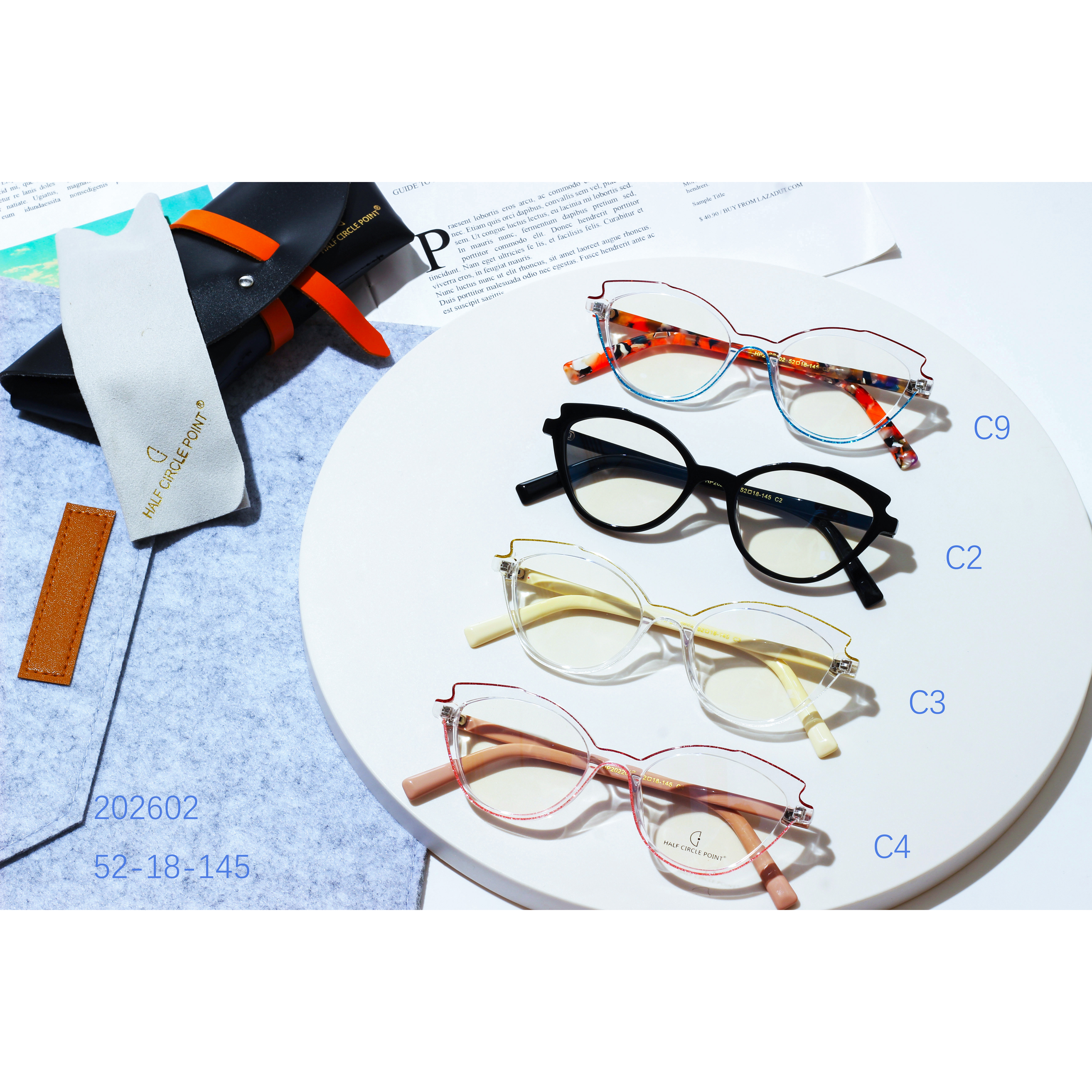 Bingkai Optik Kacamata Komputer Kristal Elegan