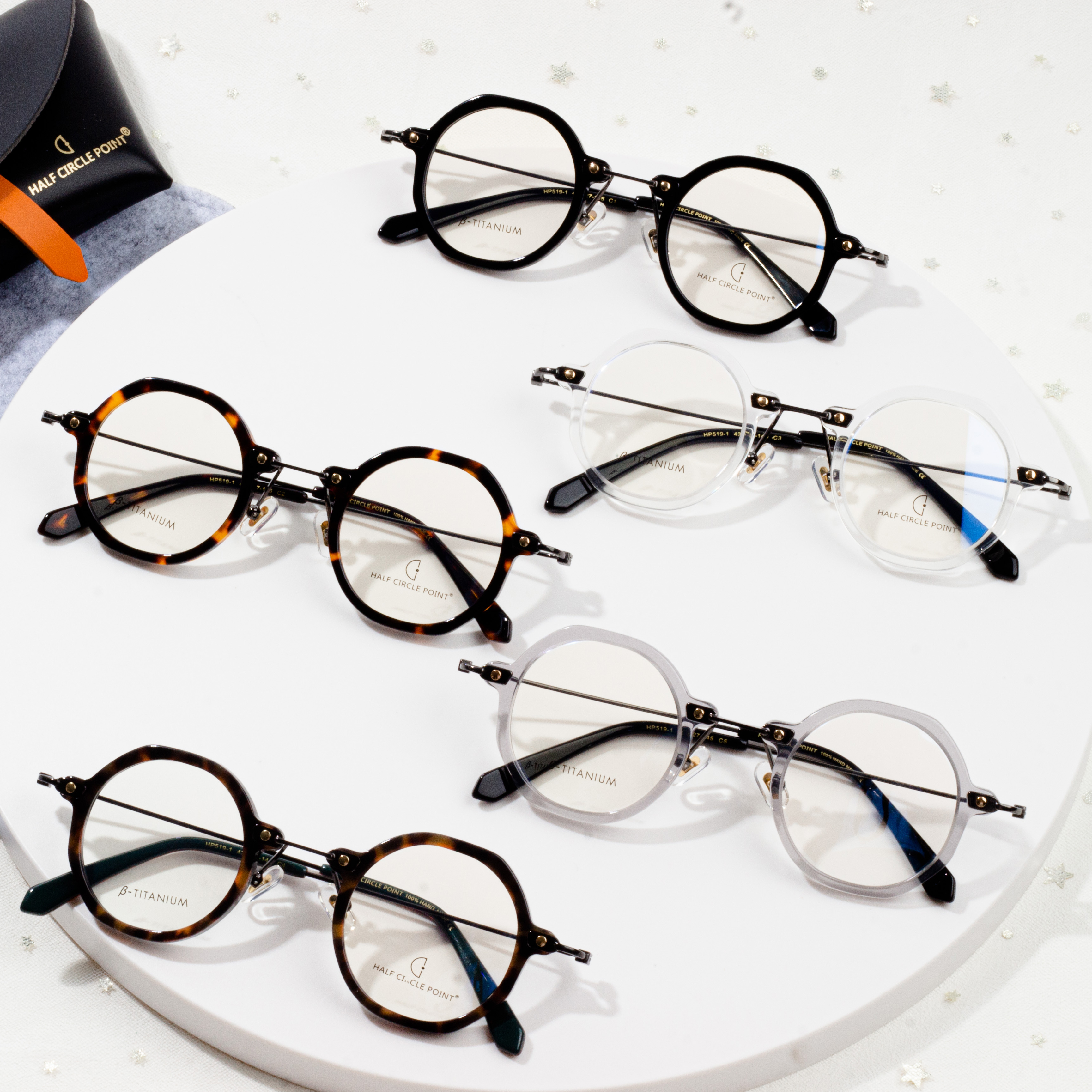 OEM ODM optična acetatna okrogla očala