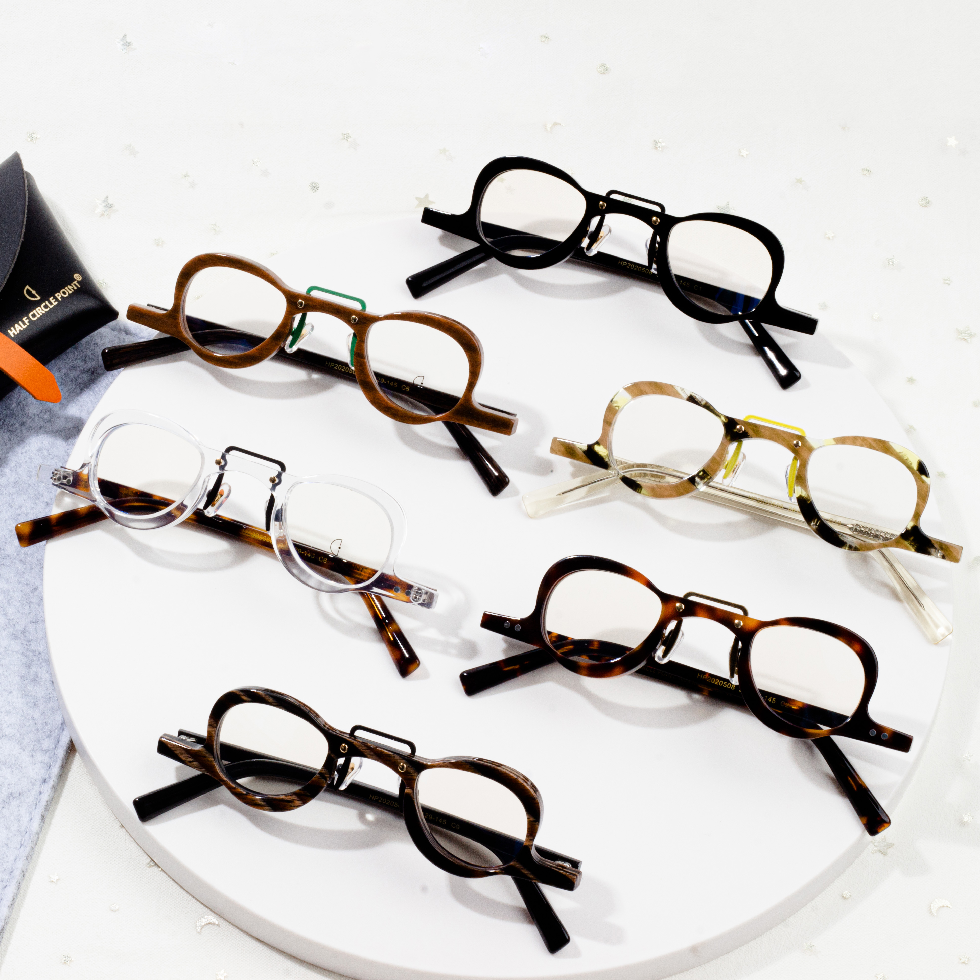 Acetate Unisex Handmade Square Eyeglasses