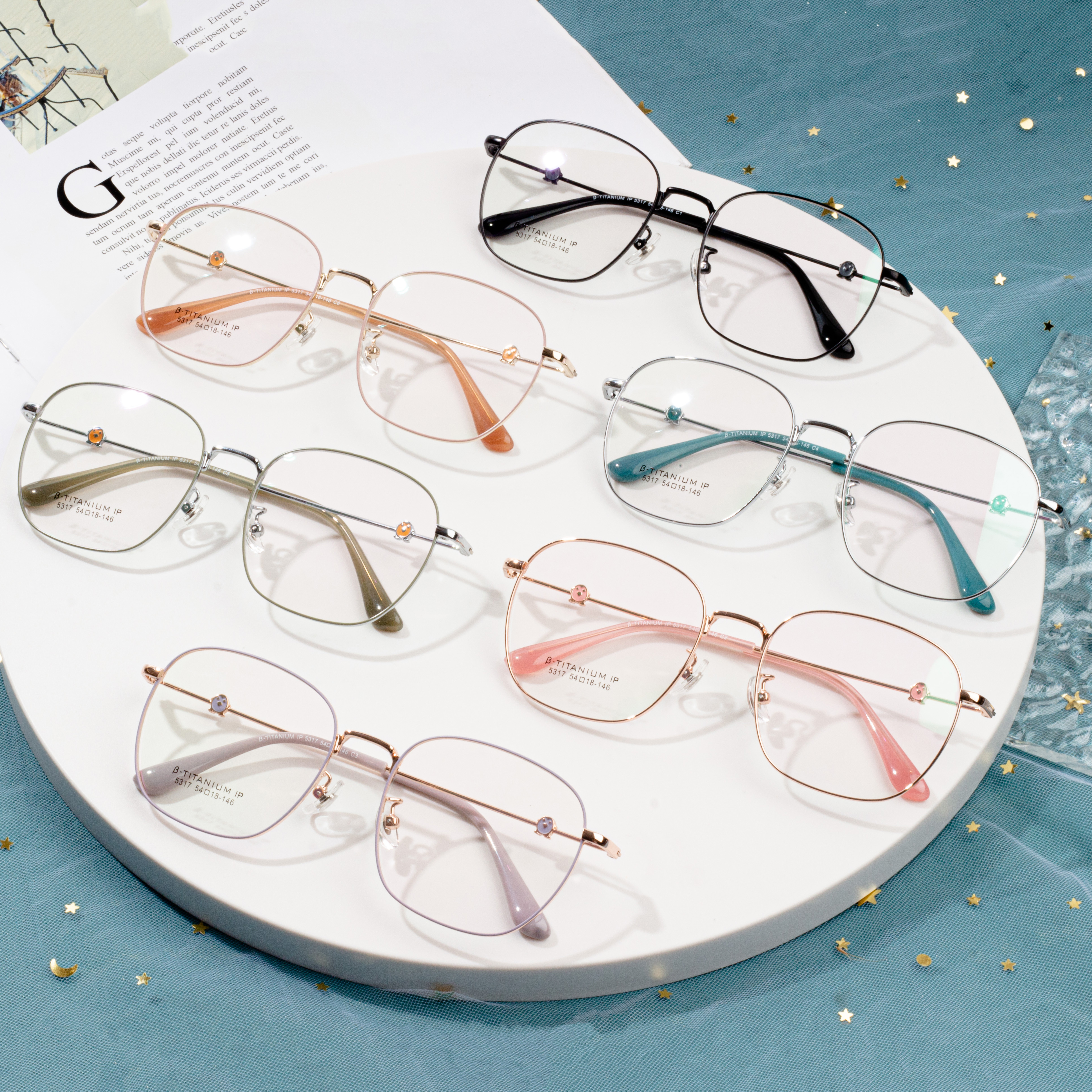 Модни титаниумски рамки Очила за очи Оптички рамки