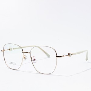 Montature per occhiali con lenti ottiche anti luce blu da donna in titanio