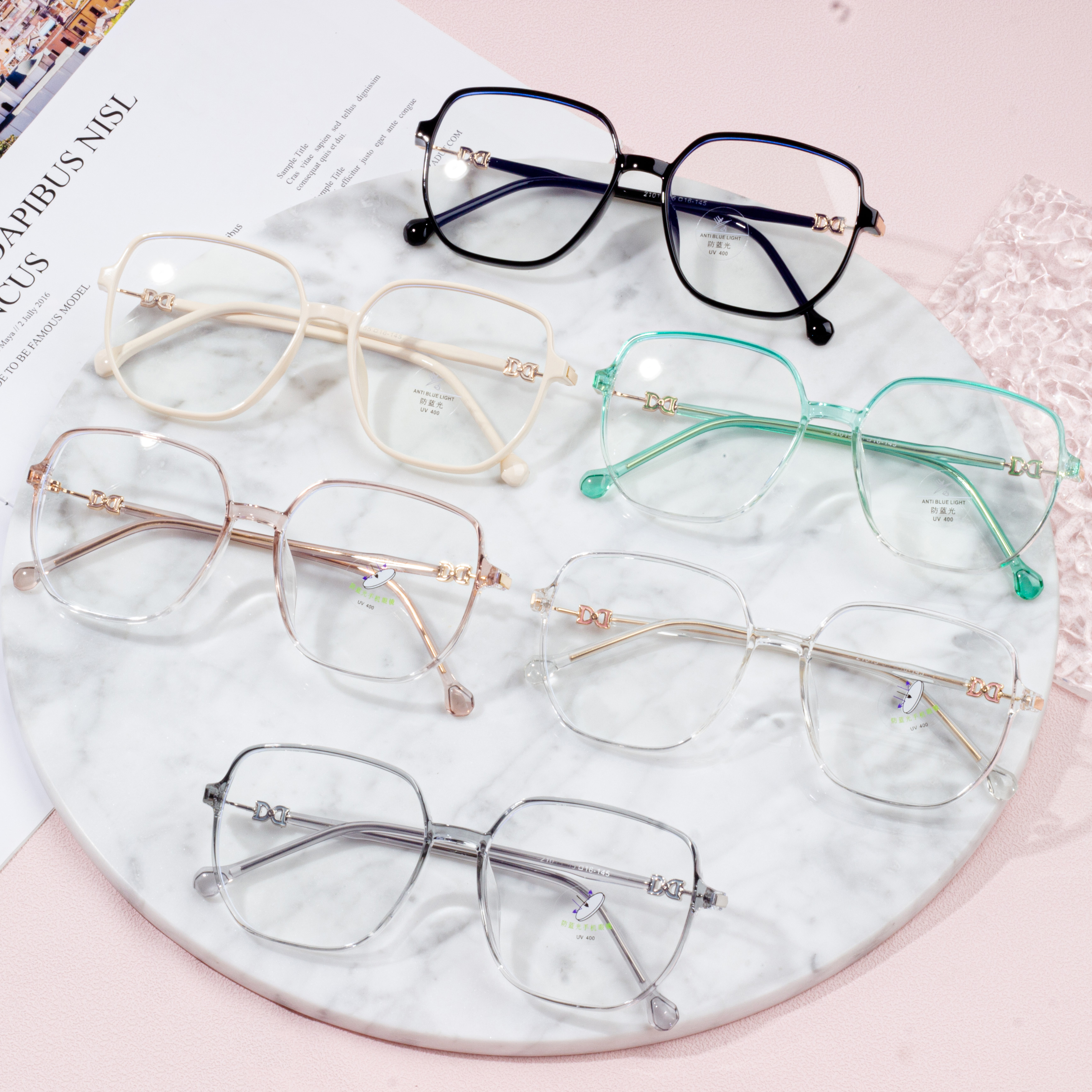 Optisk ram Glasögon Designerglasögon för kvinnor Glasögonbågar