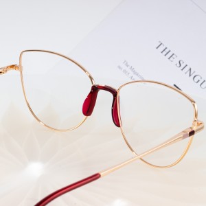Engros metall briller Oversize runde optiske briller ramme for kvinner