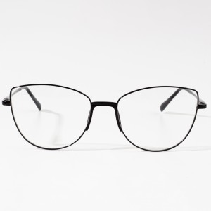 Engros metall briller Oversize runde optiske briller ramme for kvinner