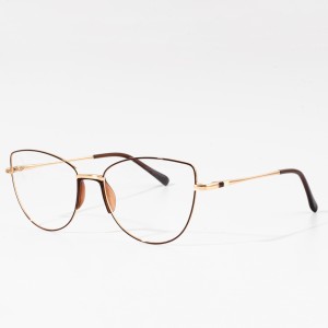 Grosir Logam Kacamata Kebesaran Bingkai Kacamata Optik Bulat Untuk Wanita