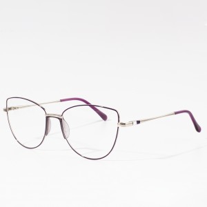Didmeninė prekyba metaliniais akiniais, dideliais apvaliais optinių akinių rėmeliais moterims
