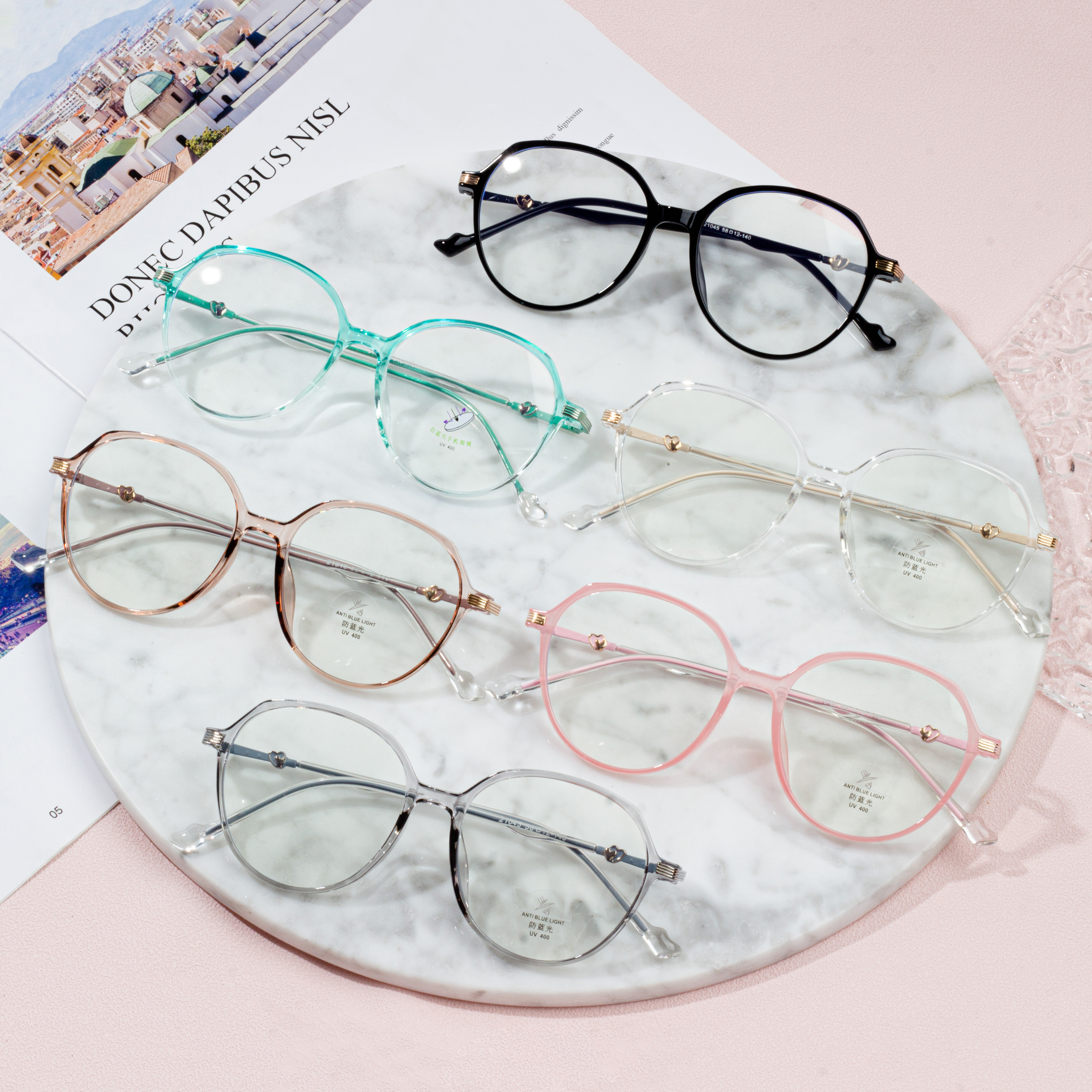 model baru fesyen pusingan optik Bingkai cermin mata