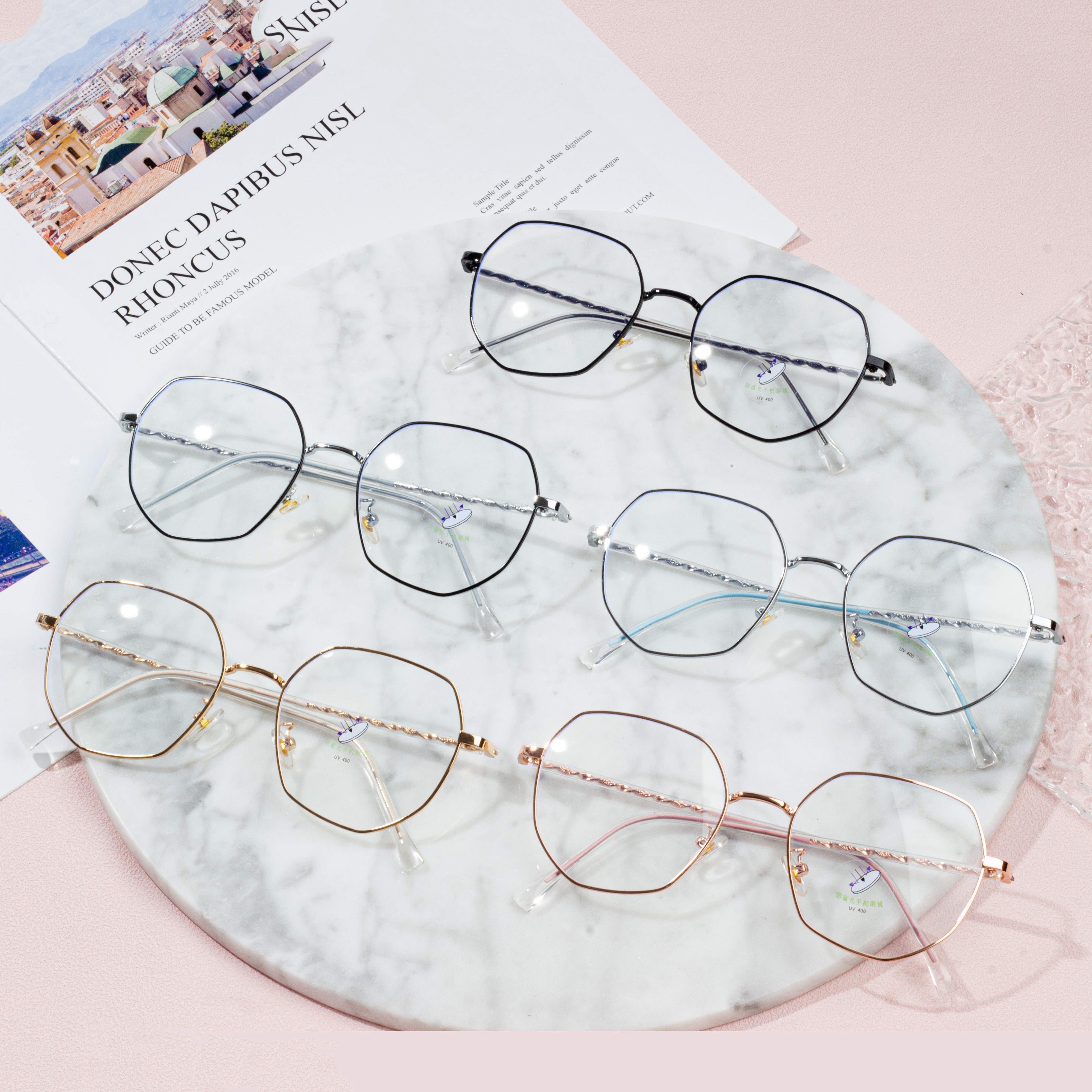метални ретро оптички очила за жени