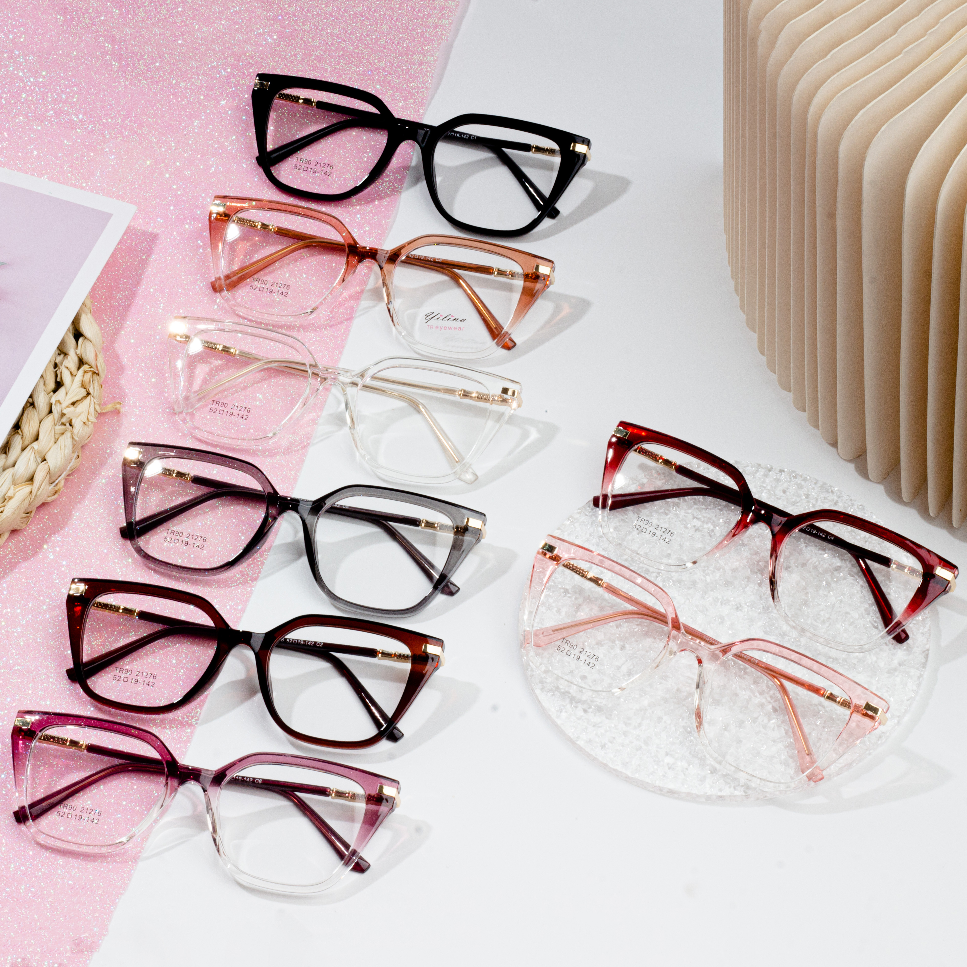 Klassiska TR90 optiska glasögon för kvinnor