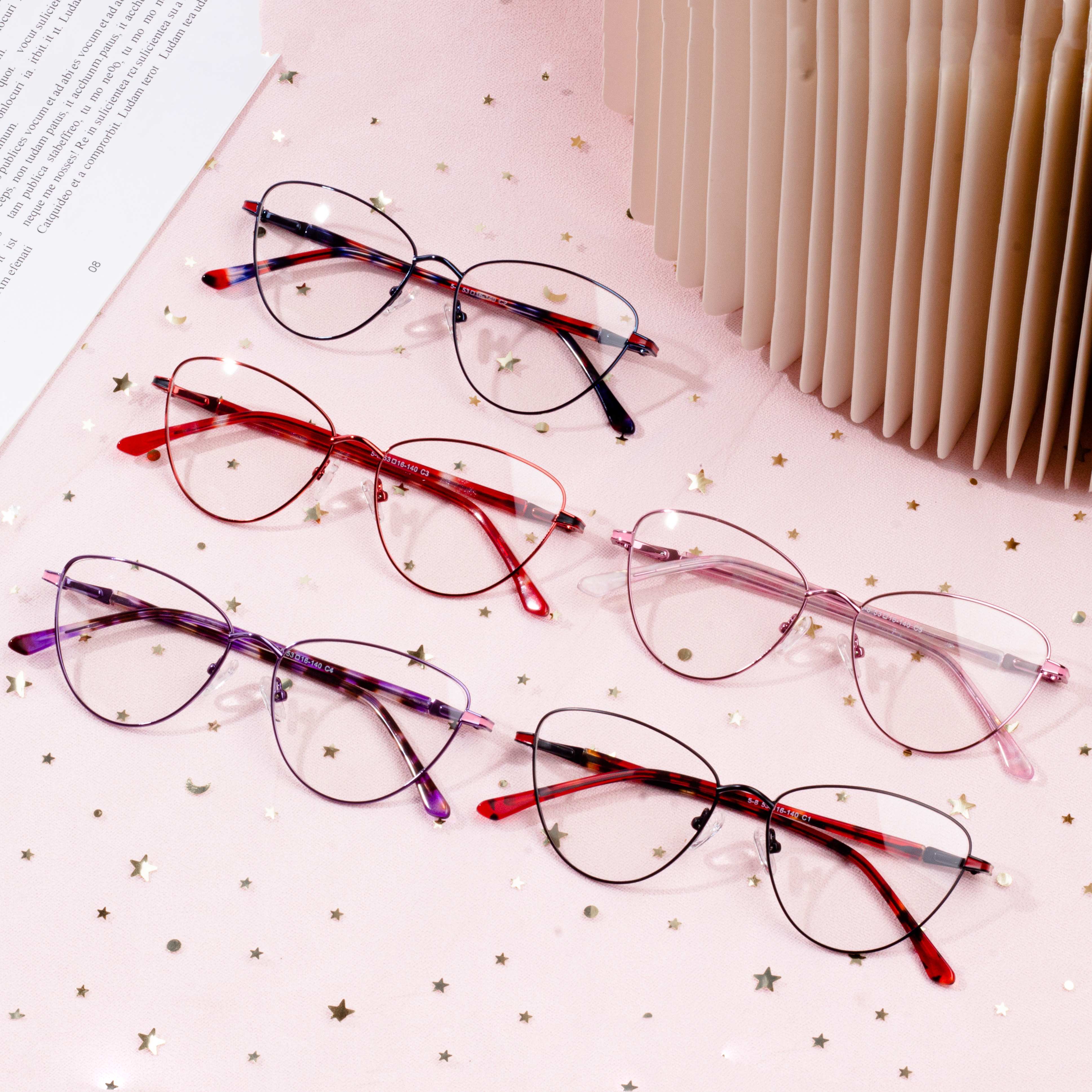 د نظري عینکو چوکاټ میرمنې فلزي عینکي دودیز کوي