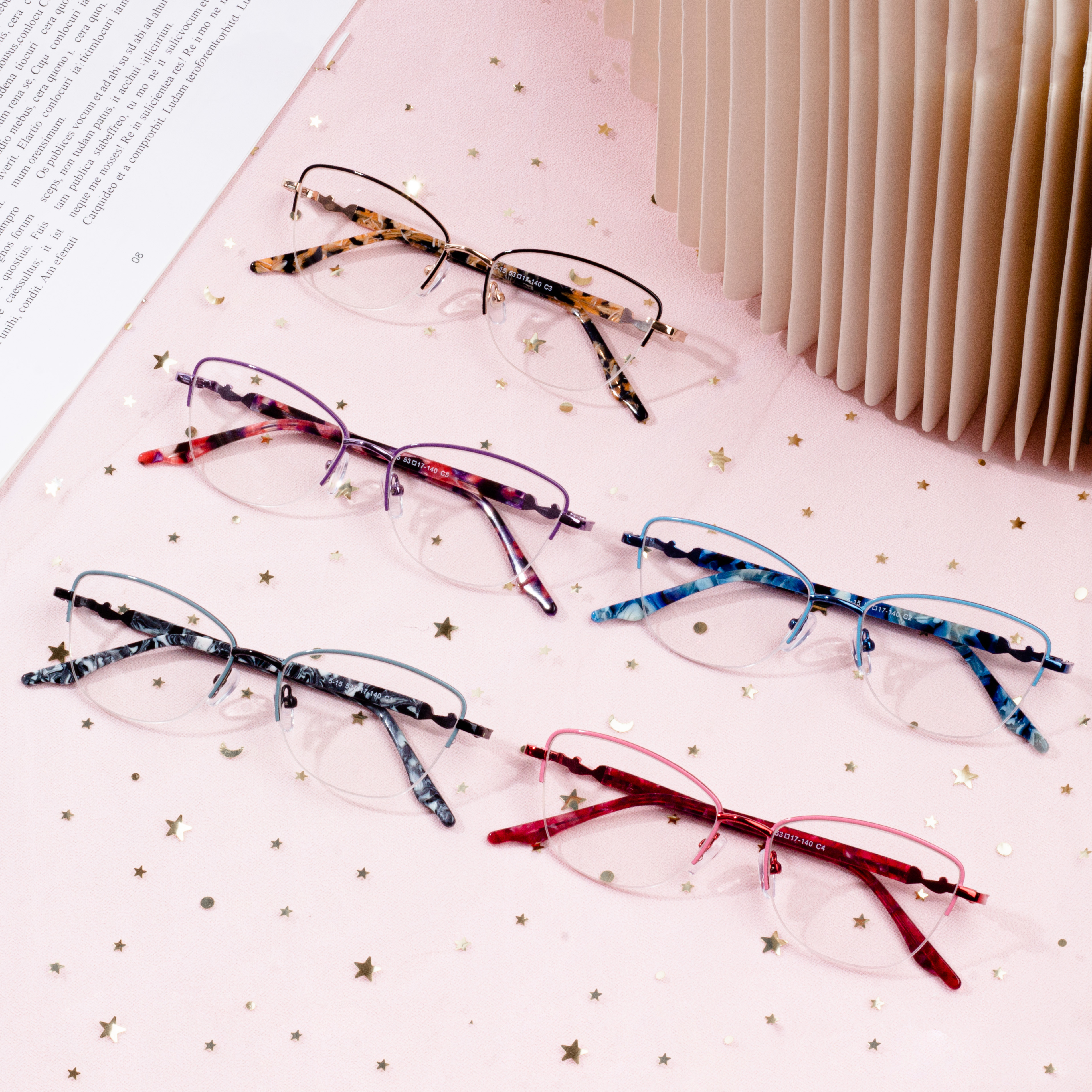 Модерен дизајн Метални оптички рамки за женски очила